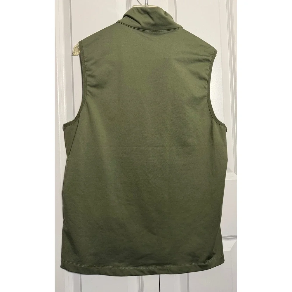 Asics Knit Vest Mens Small Green New AMXMVT2921 Quilted Full Zip Reflective